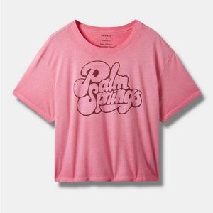 Palm Springs Relaxed Fit Signature Jersey Crew Neck Crop Tee